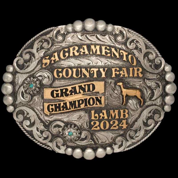 This classic Western-style Bozeman Custom Belt Buckle is the best award for your rodeo or county fair! Celebrate tradition with this oval buckle silver bead edge. Customize it now!
